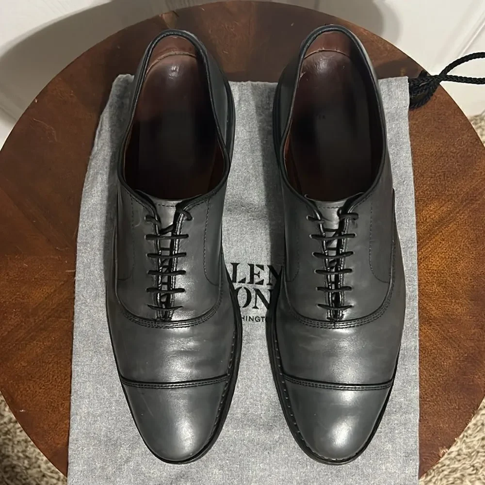 ALLEN EDMONDS Park‎ Avenue Oxford Derby Handcrafted Leather Shoes 10.5A -EUC